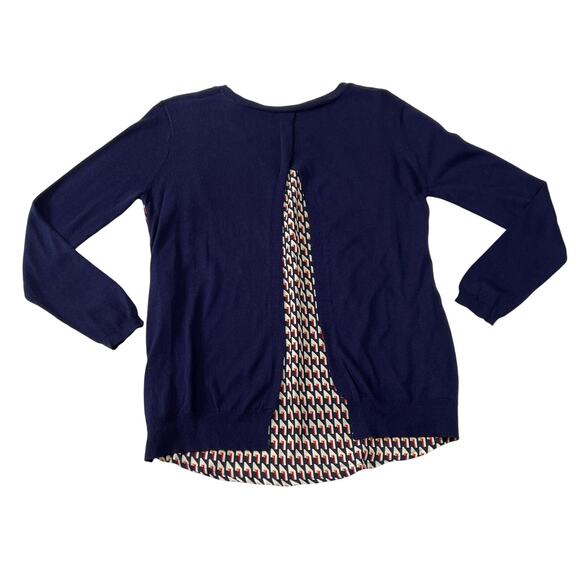 Women's Crewneck Mixed Media Knit Sweater Size Medium Relaxed Fit Colorful - Picture 2 of 9